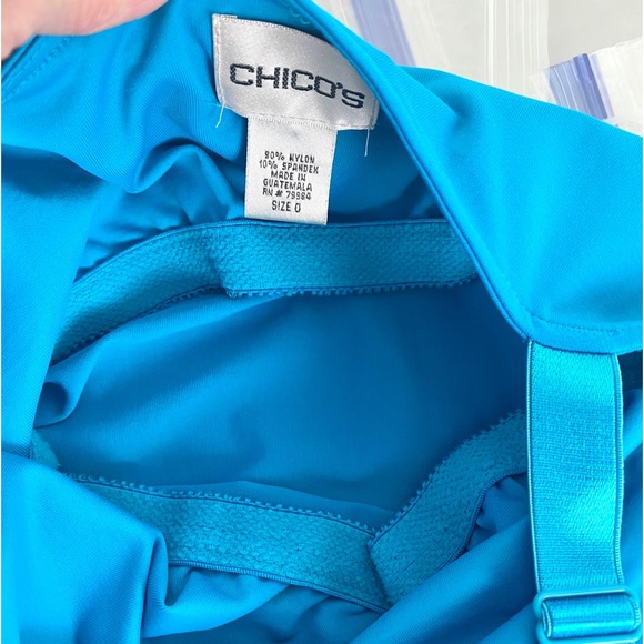 Chico’s, Cami Adjustable Straps Builtin Bra Aqua Blue Size 0 or Sm NWOT - Picture 6 of 9